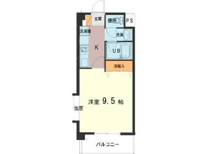 シャインコート(1K/2階)の間取り写真