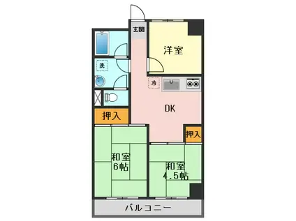 ダイアパレス金町(3DK/4階)の間取り写真