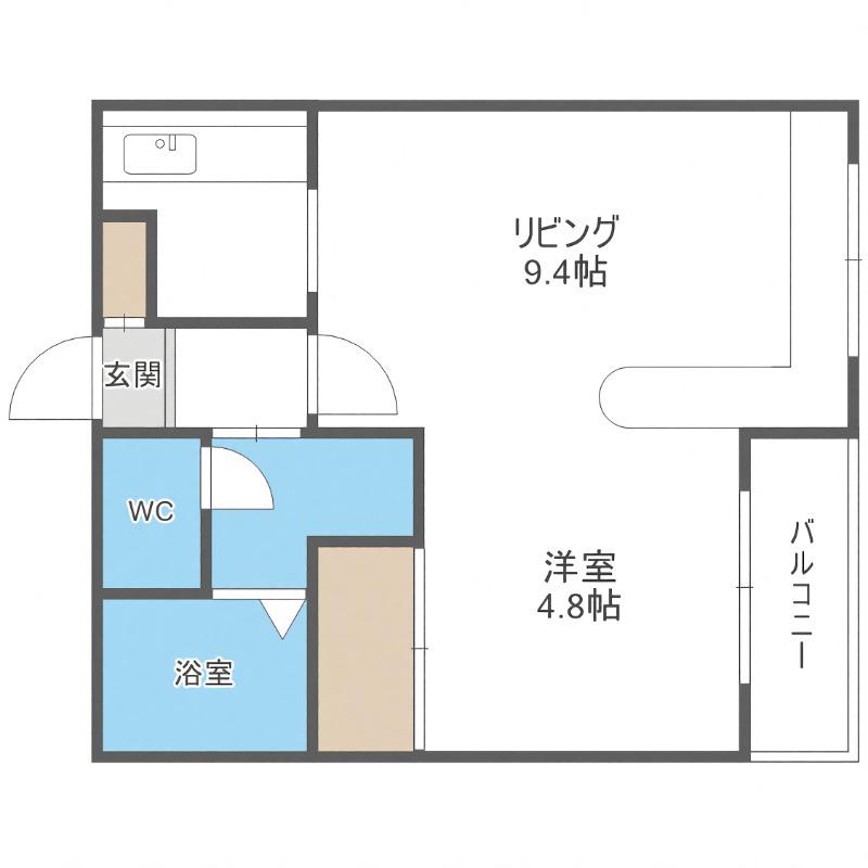 ホークメゾン札幌2号館(1LDK/3階)の間取り写真