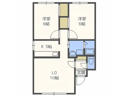 ルミナス41(2LDK/3階)の間取り写真
