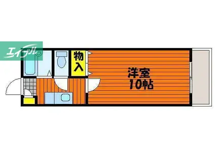 リーセント大和町(1K/4階)の間取り写真