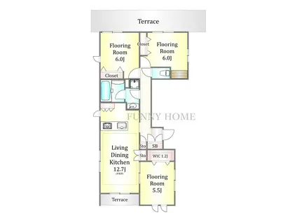 ルミナス田園調布(3LDK/1階)の間取り写真