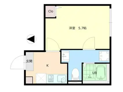 6TH AV.RESIDENCE AYASEシックス アヴェニュー(1K/4階)の間取り写真