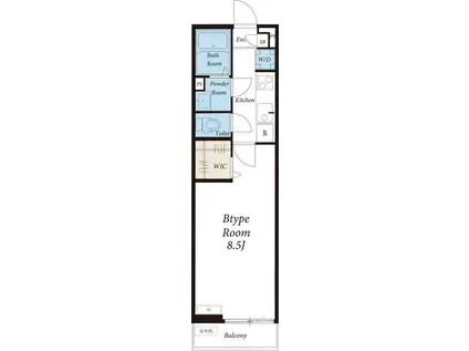 リブリ・グランデ検見川(1K/1階)の間取り写真