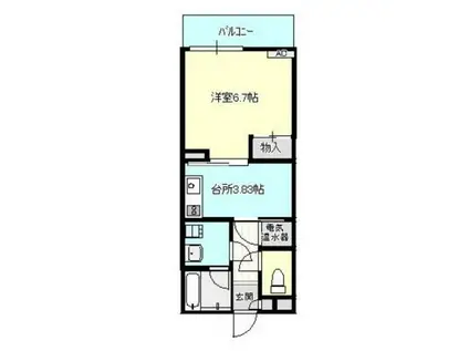 元町スクエア(1K/1階)の間取り写真