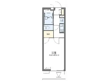 レオパレスブルーウィル長田(1K/3階)の間取り写真