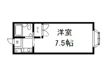 マノワール六波羅第(1K/1階)の間取り写真