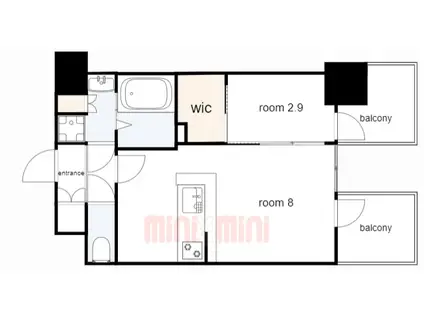 エスリード神戸三宮ヒルズ(1LDK/9階)の間取り写真