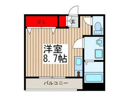 エスティーヴォ北大宮(ワンルーム/3階)の間取り写真