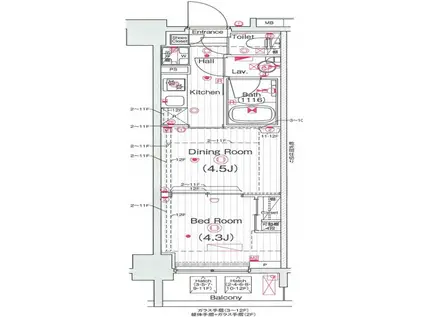 グランド・ガーラ木場(1DK/7階)の間取り写真
