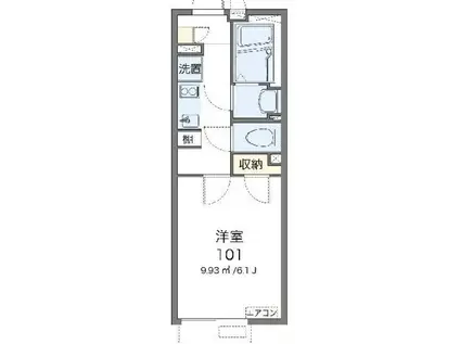 クレイノ高円寺(1K/3階)の間取り写真