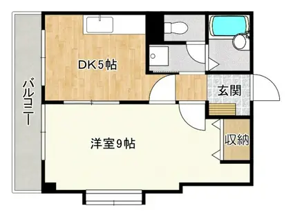 ホリホックイン八幡(1DK/5階)の間取り写真