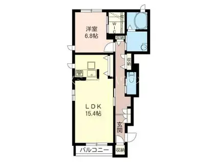 ブランノワールII(1LDK/1階)の間取り写真