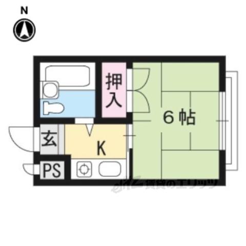 桜沢記念会館(1K/2階)の間取り写真