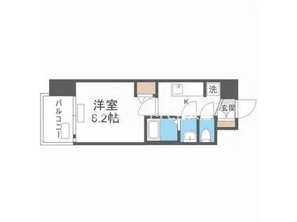 プレサンスドームシティ(1K/3階)の間取り写真