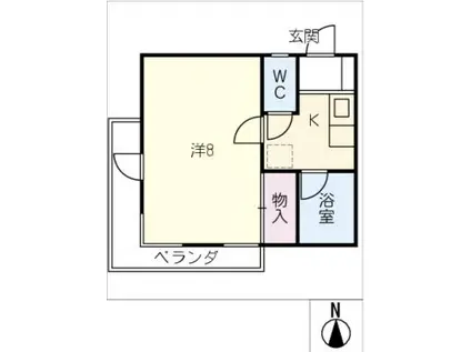メゾンエスポアール(1K/3階)の間取り写真