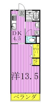 千代田ハイツ(1DK/3階)の間取り写真