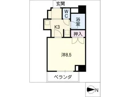 CREVIA GIFU(1K/8階)の間取り写真