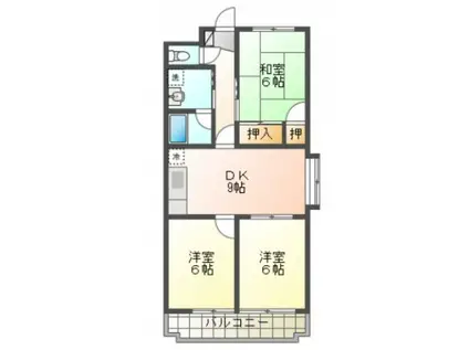 VALLEY FIELD(3DK/4階)の間取り写真