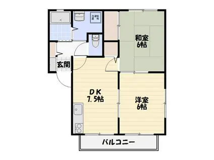 アビタシオンVO.II(2DK/1階)の間取り写真