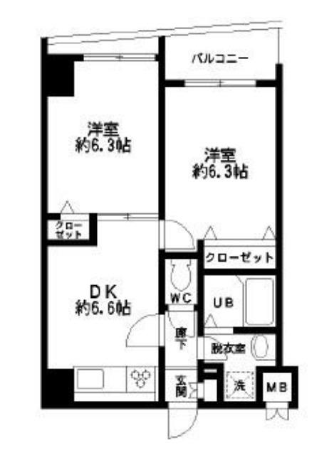 HF東日本橋レジデンス(2DK/5階)の間取り写真