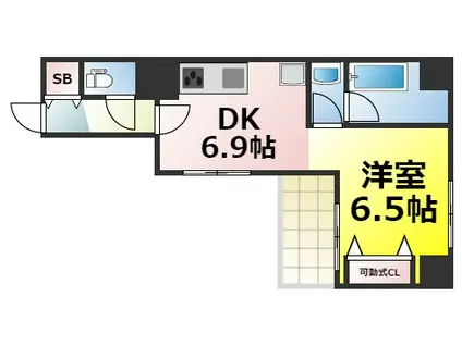 ZEUSSAKURAGAWAPREMIUM(1DK/11階)の間取り写真