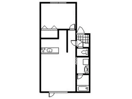 メリット東光(1LDK/1階)の間取り写真