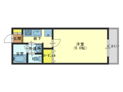 北壱番館(1K/1階)の間取り写真