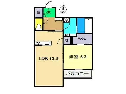 べレオ寿(1LDK/2階)の間取り写真