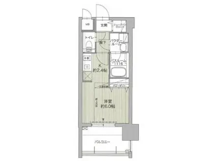 グランフォーレ博多ウォーターフロント(ワンルーム/4階)の間取り写真