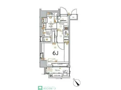 XEBEC川崎II(1K/2階)の間取り写真