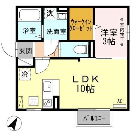 エスペーロ(1LDK/1階)の間取り写真