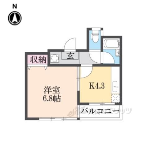 ホワイトクレステ(1DK/5階)の間取り写真