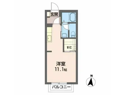 グリーンベルB(ワンルーム/2階)の間取り写真