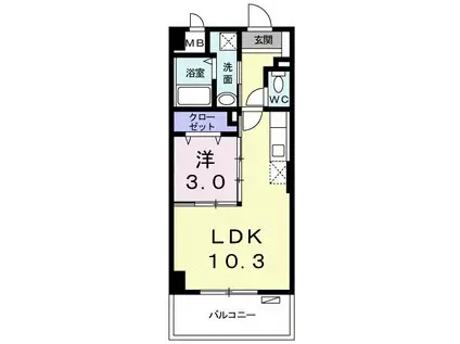 サウスひまわり(1LDK/1階)の間取り写真