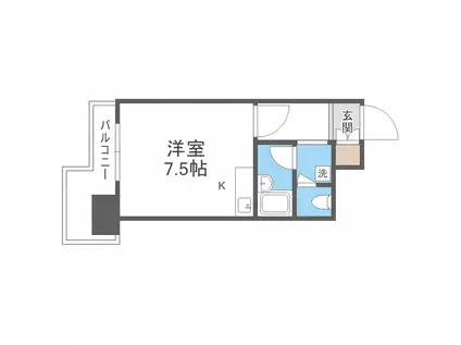 ノースビレッジ本江(ワンルーム/8階)の間取り写真