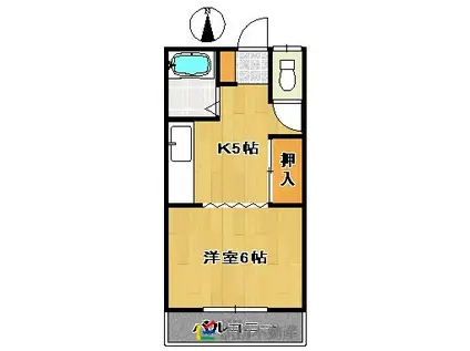 エクセル・N(1K/1階)の間取り写真