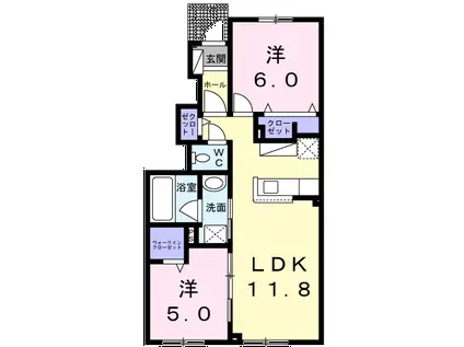 セプテットIII(2LDK/1階)の間取り写真