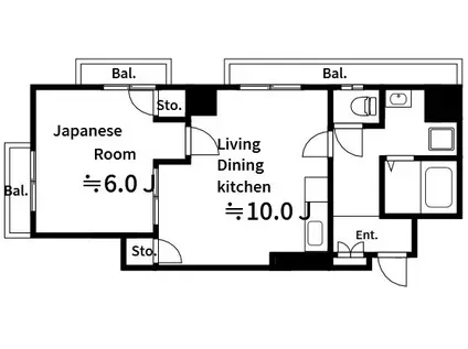 コロネード日馬(1LDK/2階)の間取り写真
