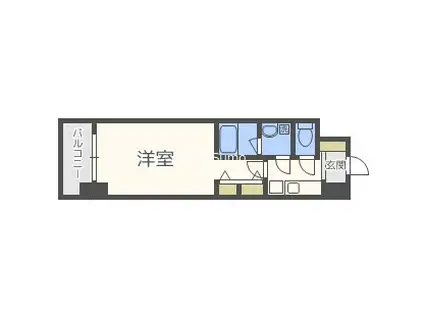 セイル淀屋橋(1K/13階)の間取り写真