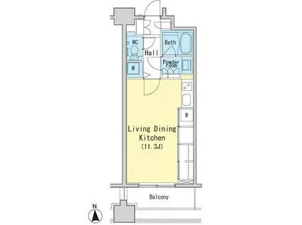 レジディア西麻布(ワンルーム/2階)の間取り写真