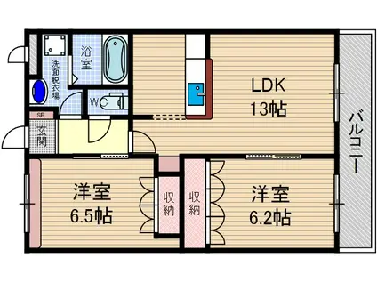 ビーンカードⅡ(2LDK/1階)の間取り写真