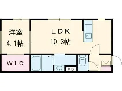 マレッセ・クローネ(1LDK/2階)の間取り写真