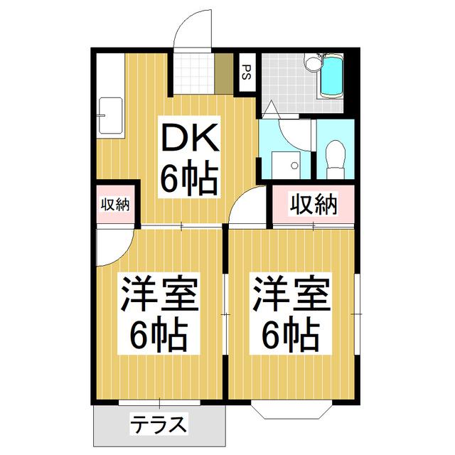 エルディム米山I(2DK/1階)の間取り写真