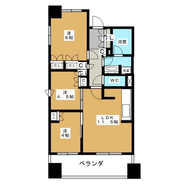 パークアクシス大塚(3LDK/4階)の間取り写真