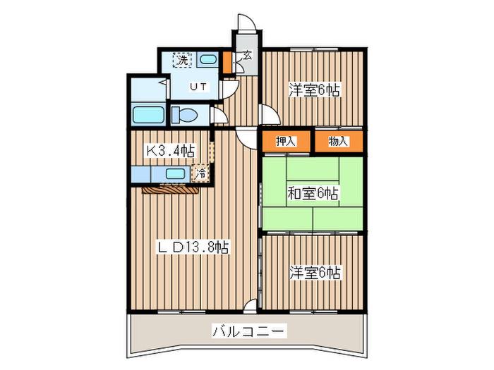 イーストセンタービル(3LDK/5階)の間取り写真