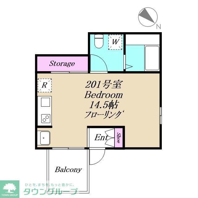 GLOSS TERRACE(ワンルーム/2階)の間取り写真
