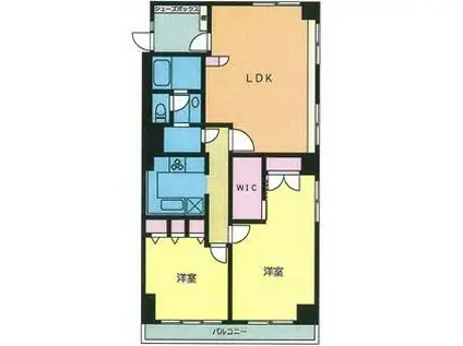 麻布東町マンション(2LDK/5階)の間取り写真