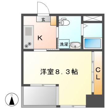GRAN DUKE 代官町(1K/3階)の間取り写真