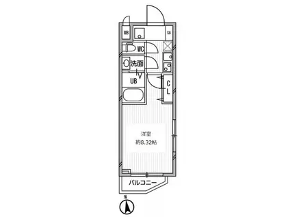 白金高輪レジデンス(1K/5階)の間取り写真